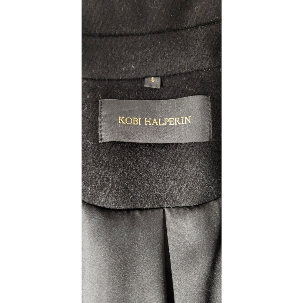 Kobi Halperin Women's Channing Genuine Shearling Trim Black Wool Blend Coat, Sm - Picture 12 of 15